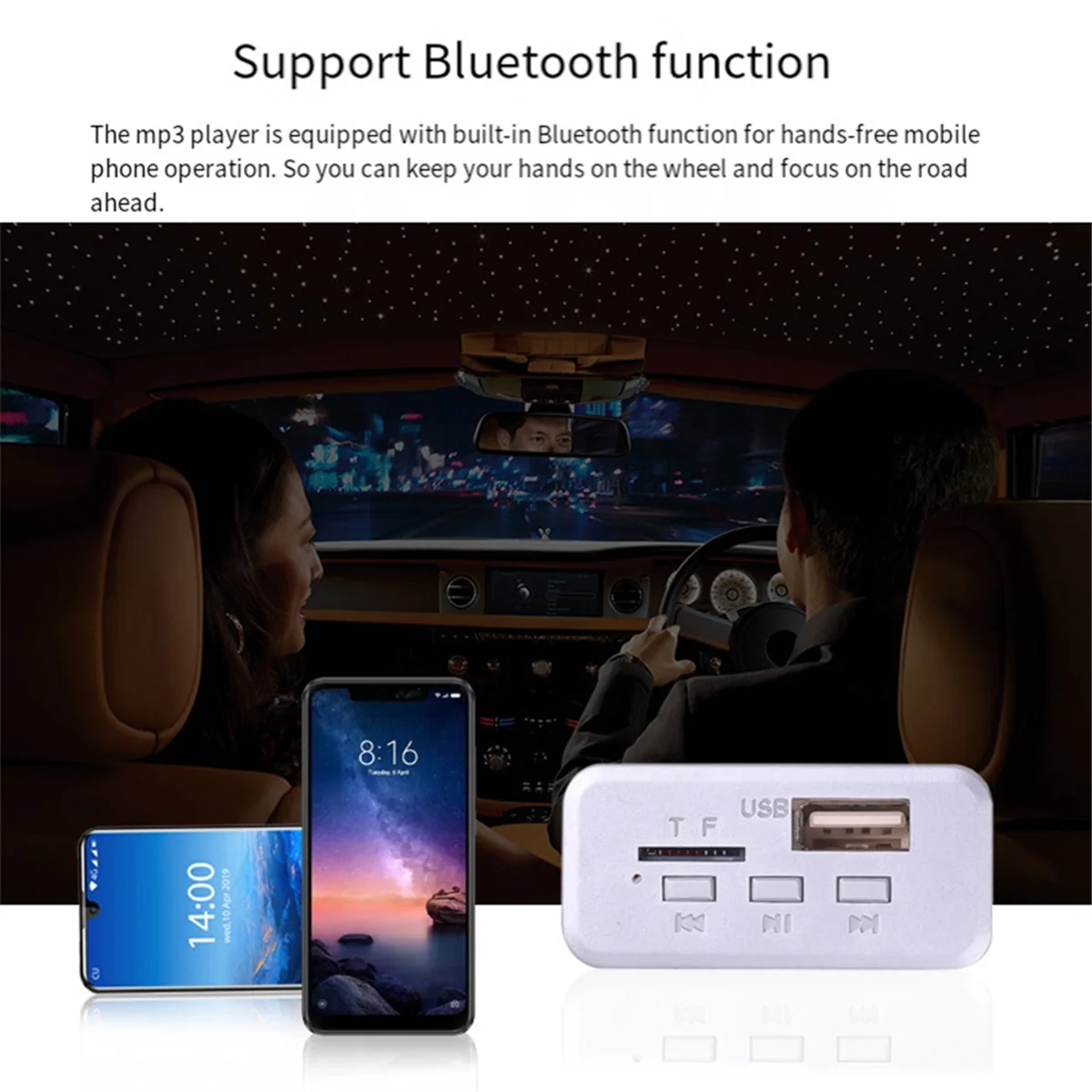 Bluetooth 5.0 MP3 WMA APE Decoding Board Car Audio USB TF FM Radio Handsfree Module MP3 Player for Speaker 5V