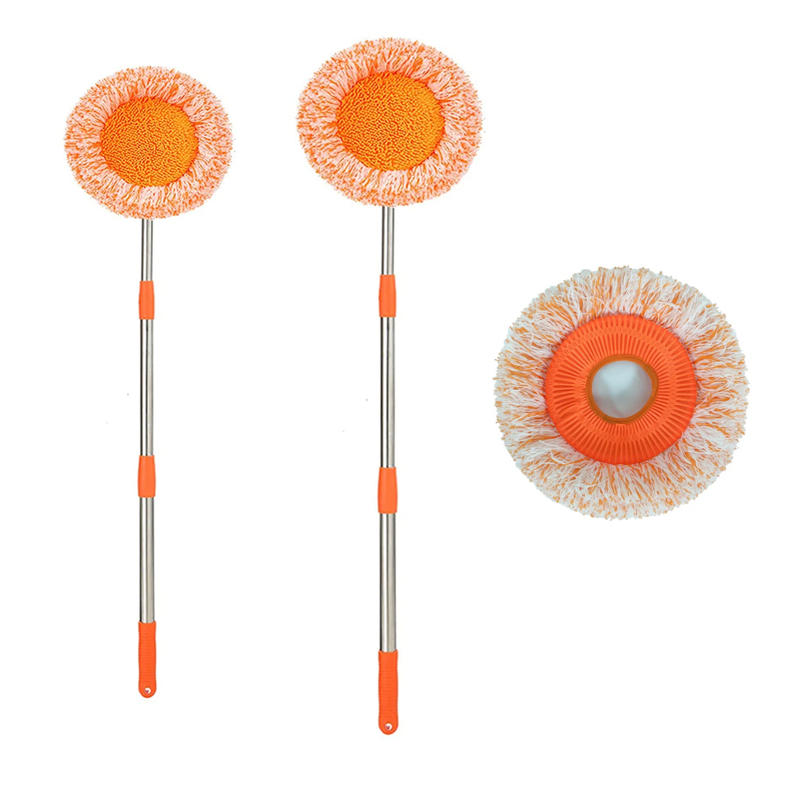 

Круглая швабра для мытья пола, многофункциональный инструмент для мытья окон, регулируемая трехсекционная телескопическая ручка, бытовой инструмент