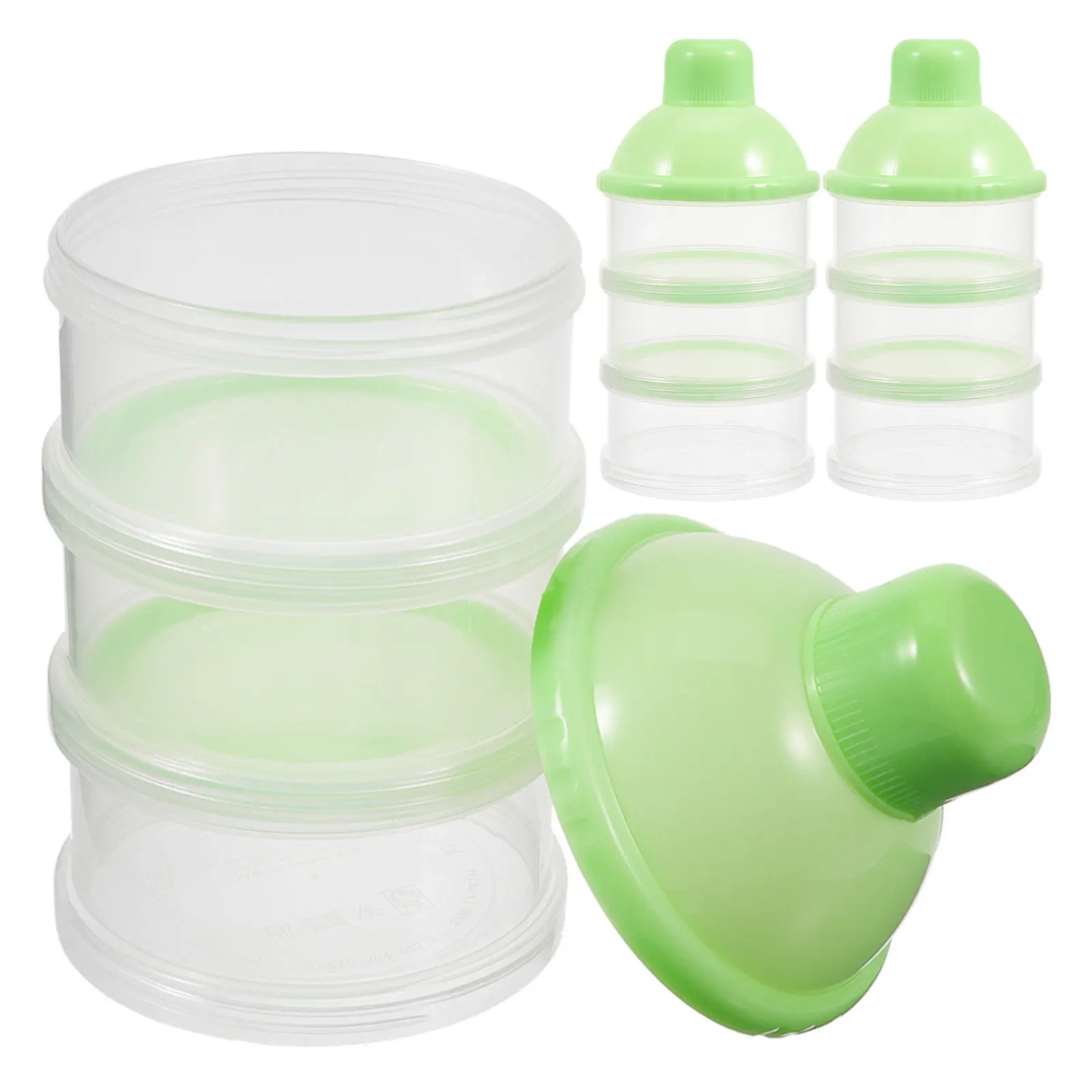 

3pcs Baby Milk Powder Box 3-Layer Stackable Storage Case Infant Food Organizer Bpa-Free Leakproof Container For Travel Feeding