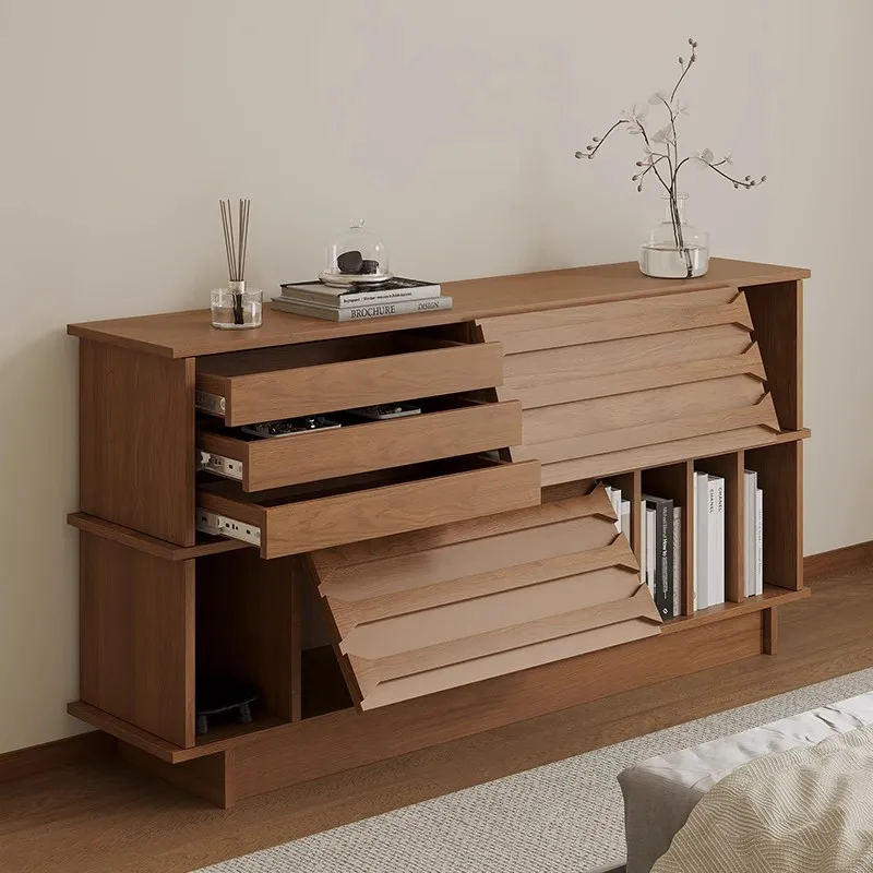 Cómoda de madera maciza, mueble de almacenamiento de pino, taquilla de suelo para sala de estar, mueble de TV, mueble con cajones, librería