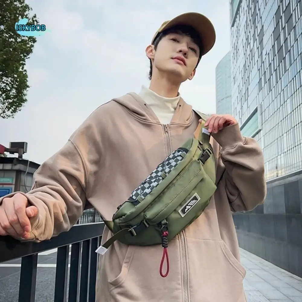 

Casual Men's Chest Bag Waterproof Commuting Nylon Shoulder Bag Large Capacity Adjustable Strap Crossbody Fanny Pack Hiking