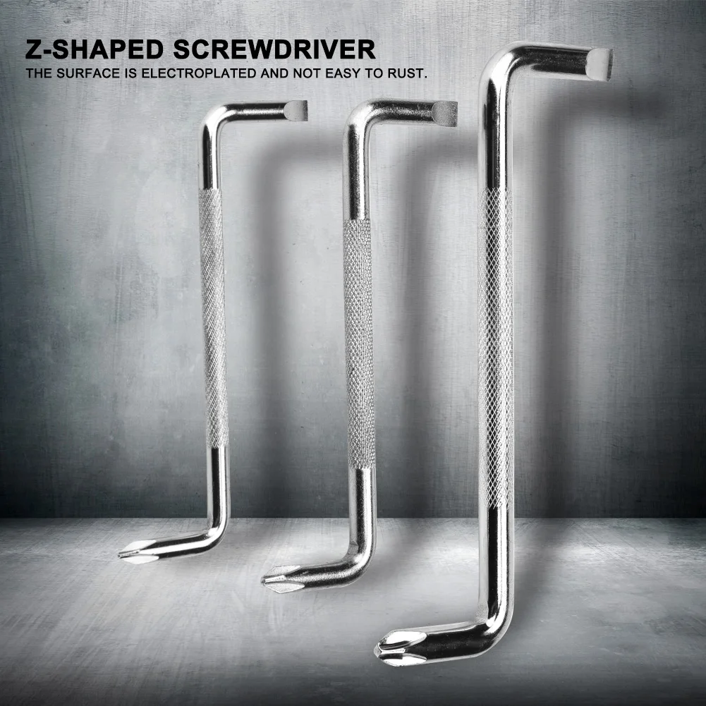 Offset Screwdriver Set, ângulo direito, cabeça dupla, Z Shaped, 3pcs