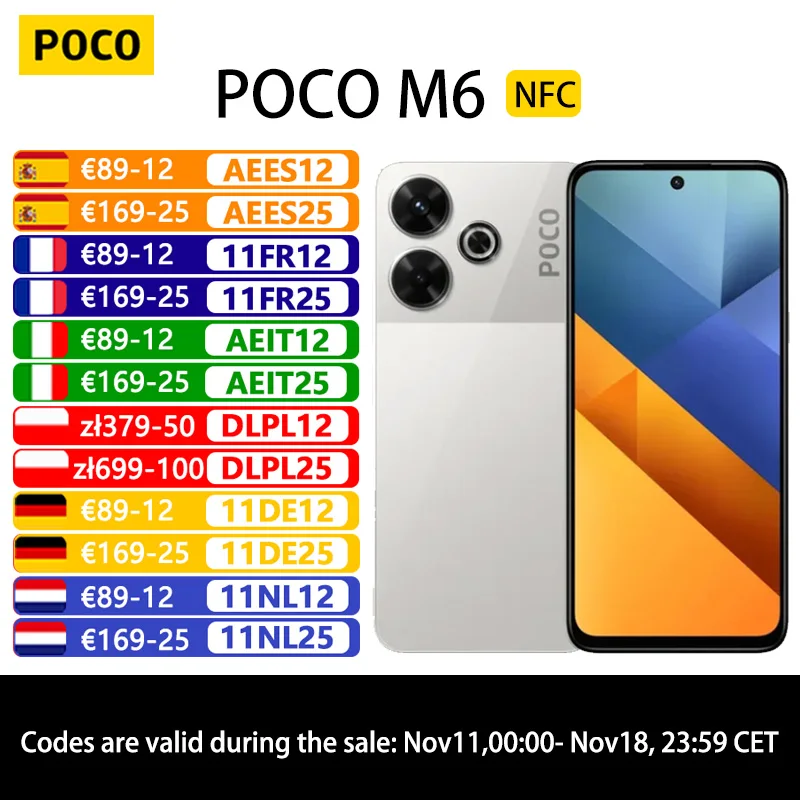 POCO M6,6GB RAM 128GB ROM,Smartphones,NFC,Helio G91-Ultra,33W Fast Charging,Massive 5030mAh Battery,108MP Camera,90Hz