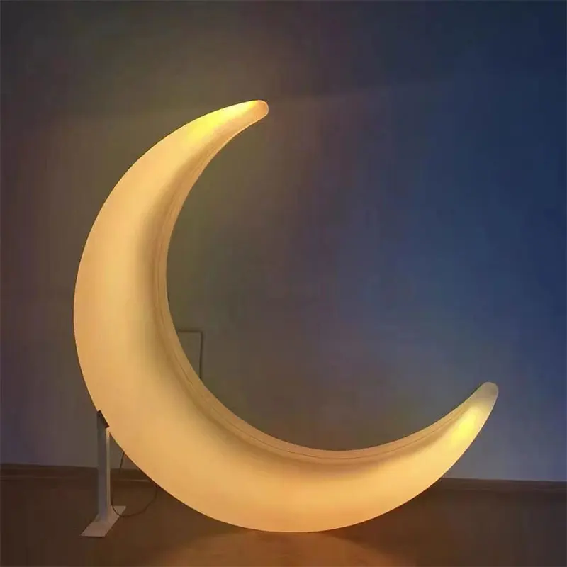 أضواء حديقة كرسي متأرجح على شكل قمر مضاء بإضاءة LED خارجية مع ميزة بلاستيكية ومضاءة