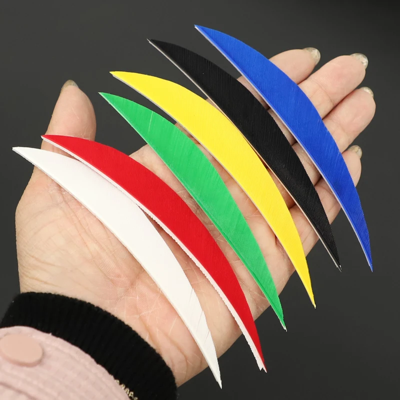 36/50pcs Banana Arrow Feather 5 inches Archery Fletching Arrow Vanes Turkey Feather Arrow Shaft  Natural Feather Hunting