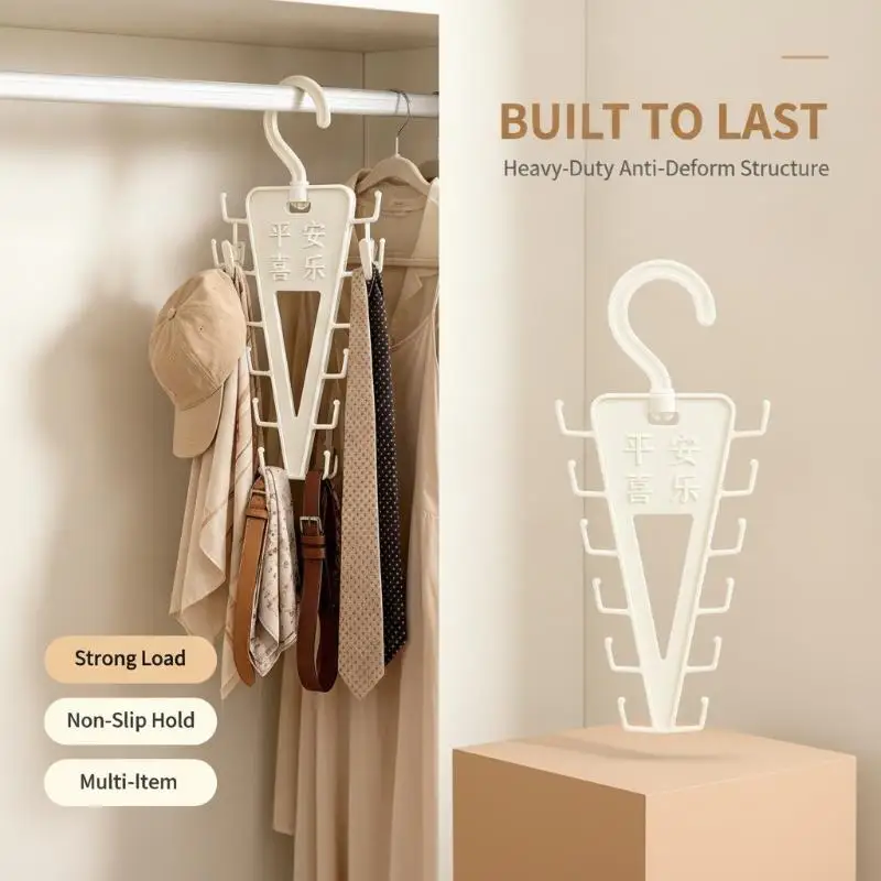 V Shaped Over Door Clothes Hanger 12 Hooks 360° Rotation White 1/2 PCS for Wardrobe Space Saving Storage Organizer