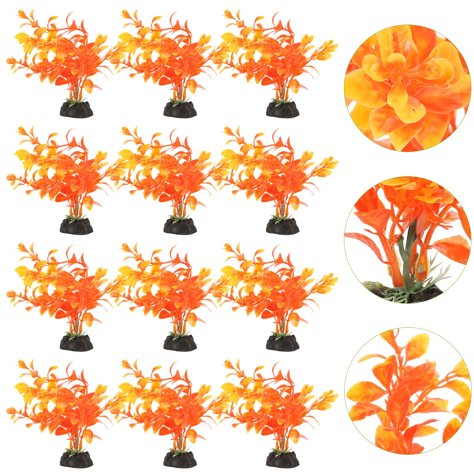 

12Pcs Artificial Aquarium Plants Plastic Fish Tank Decor Aquatic Plants Decoration for Betta Fish and Turtle Tank