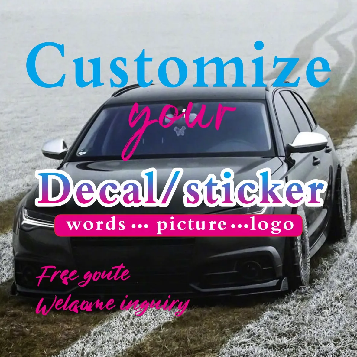 

Custom Car Sticker Name Logo Text Customize Decal For Cars Auto Bicycle Motorcycle Window Bumper Door Body Car Stickers