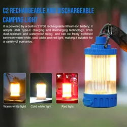Trustfire C2 USB Rechargeable LED Camping Lights Built-in 21700 Battery Outdoor Camping BBQ Tents Lanterns Emergency Power Bank
