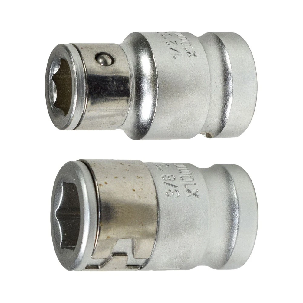 3/8 And 1/2 Drive 10mm Hex Bit Holder Adapter Set For Chrome Vanadium Steel For Ratchet Power Drill Screwdriver Socket Tool