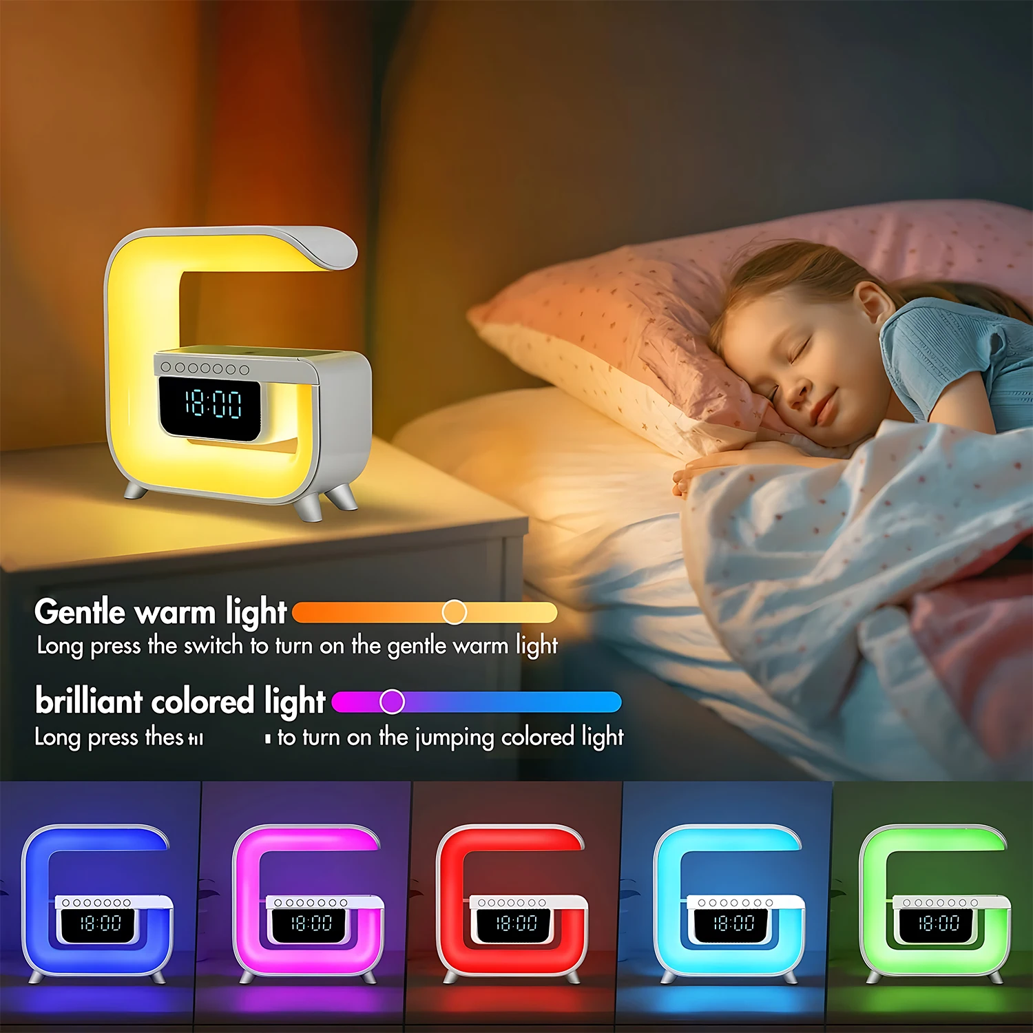 2025 New Multifunction Wireless Charger for Xiaomi Stand Bluetooth 5.0 Speaker FM TF RGB Night Light Fast Charging Station Sound