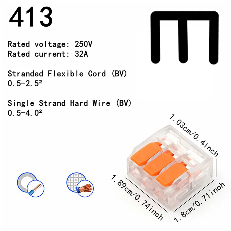 10-75 Pcs Orange Universal Type Quick Plug-in Terminals,Electrical Equipment Connectors,Wire Connector Terminals,250V/32A