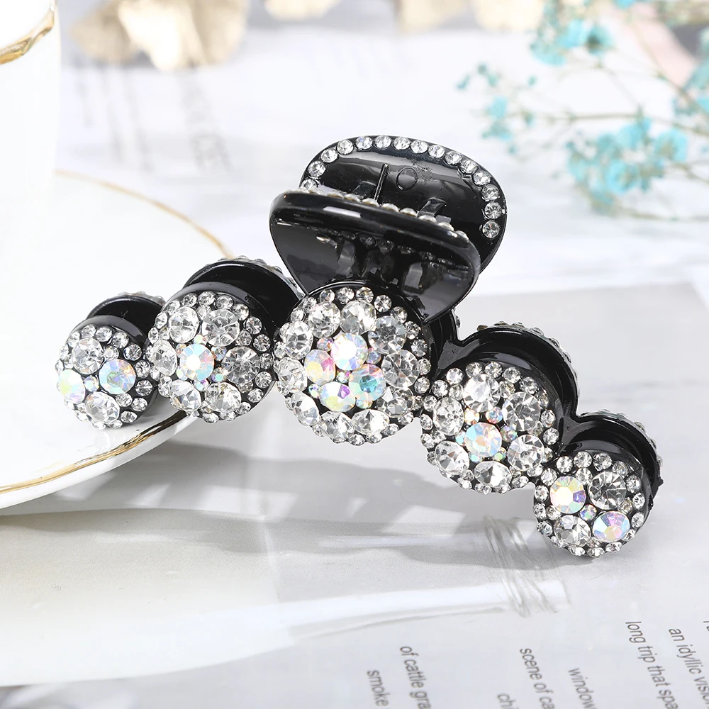 AWAYTR Big Rhinestone Hair Claws Crab Hairpins Crystal Hair Clips Barrettes Ponytail Women Hair Accessories Ornaments Hairgrip