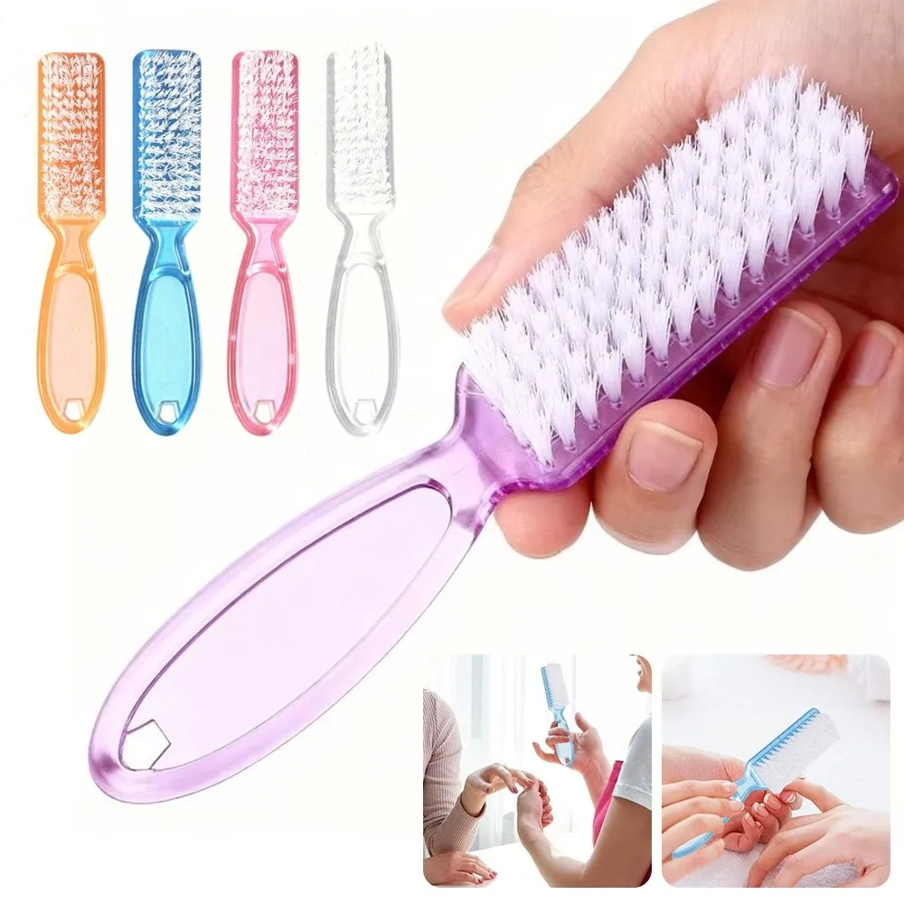 Professional Transparent Nail Art Brush Plastic Handle Cleaner Tool Men Hair Comb Remove Dust Barber Shop Brush Nail Tool