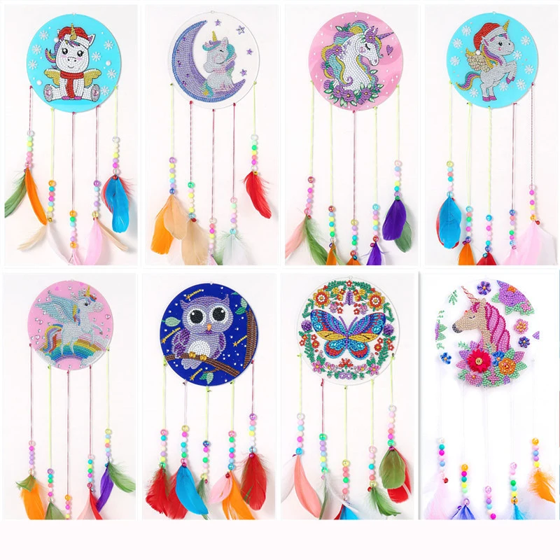 

Diamond Painting 5D DIY Picture Of Rhinestones Diamond Embroidery Cross Stitch Wind Chime Diamond Pendant Unicorn Decoration