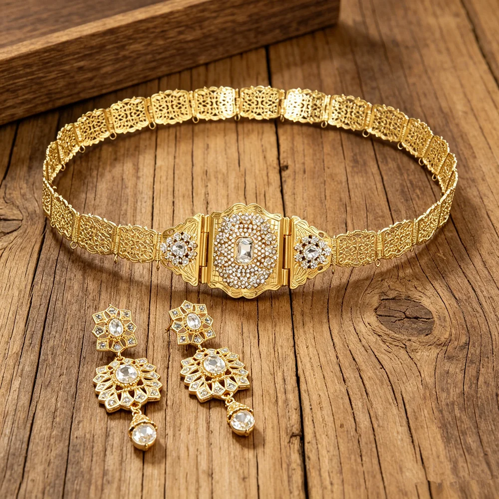 Women Formal Wear Ethnic - 2pcs Classic Filigree Rhinestone Decor Waist