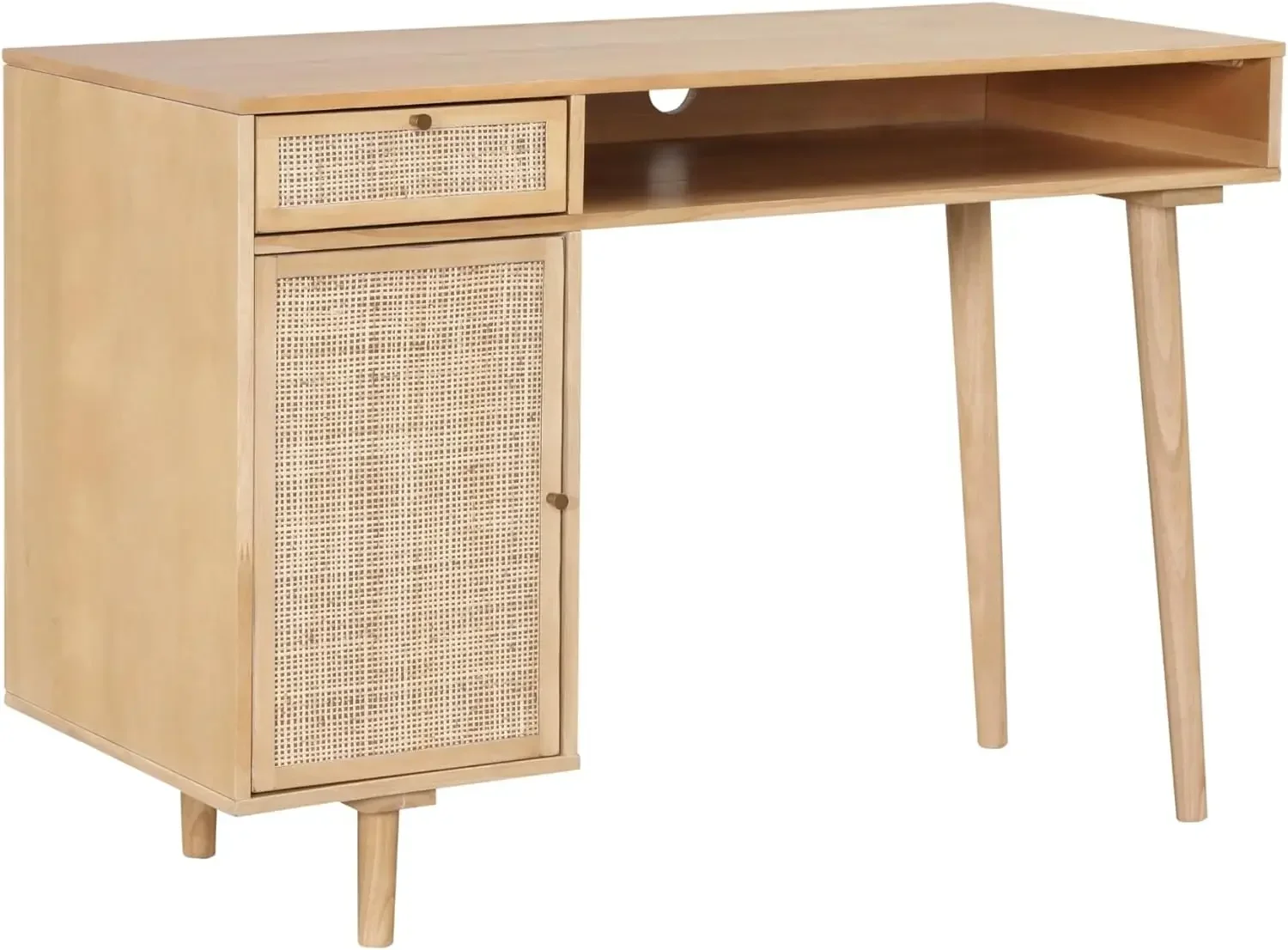 Nathan James Jacklyn Modern Home Office Writing Desk, Natural Brown