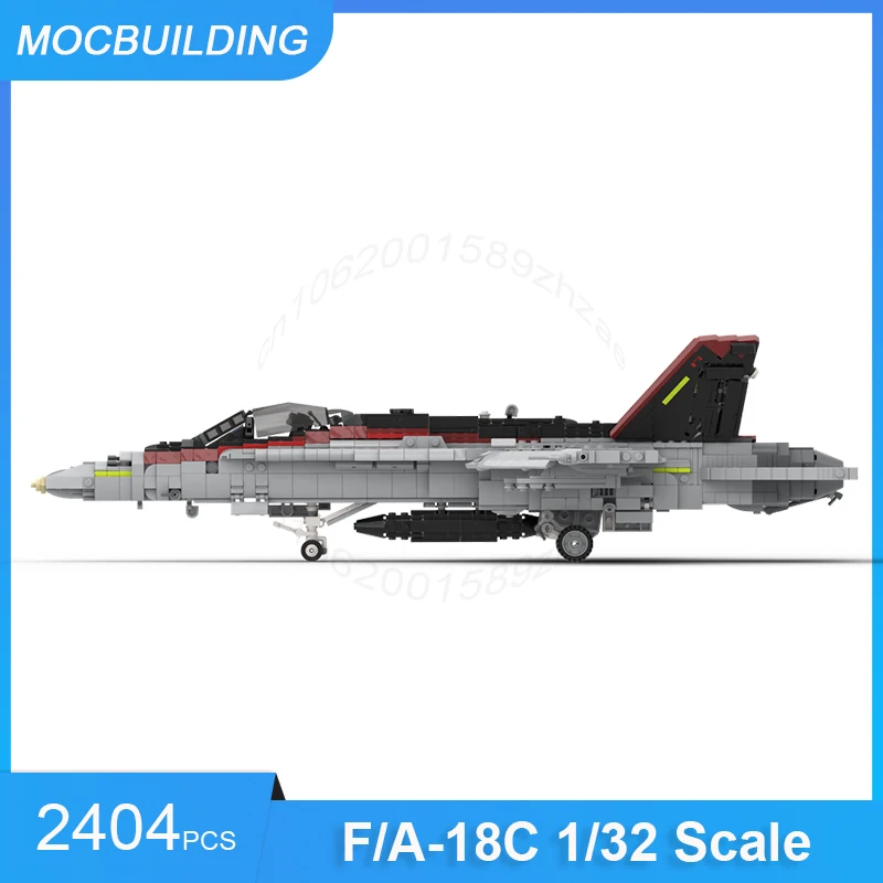 F/A-18C Aircraft 1/32 Scale Model MOC Building Blocks DIY Assemble Bricks Transportation Collection Display Toys Gifts 2404PCS