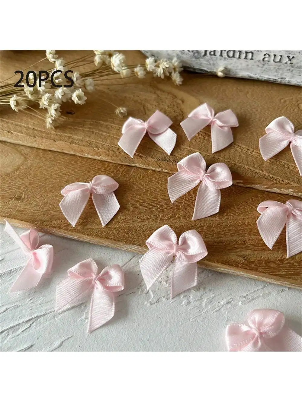 Mini Satin Ribbon Bows Flowers DIY Pre-Tied Ribbon Satin Bow for Sewing Scrapbooking Crafts Decoration Wedding Gift Box Ornament