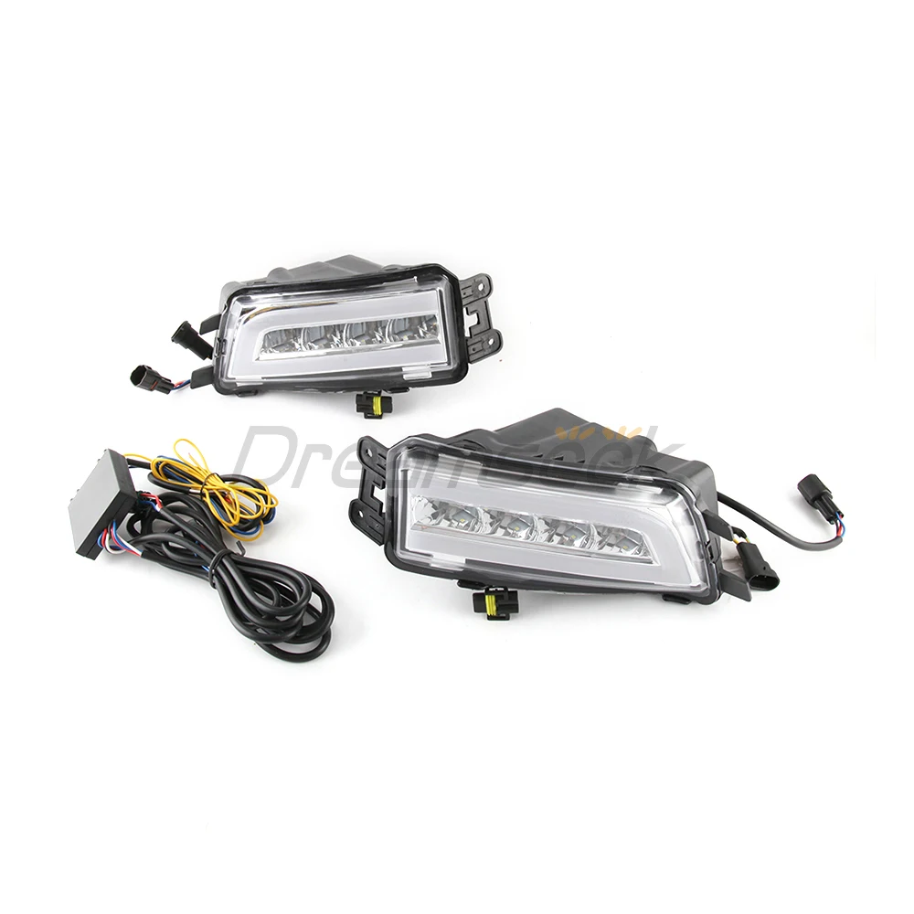 LED DRL Daytime Running Light For Volkswagen Passat B8 2016 2017 2018 White Yellow Waterproof Fog Head Lamp With Turn Signal