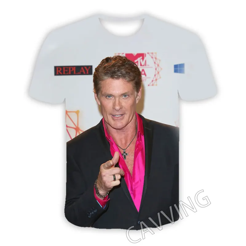 CAVVING 3D Printed  David Hasselhoff  Casual T-shirts  Hip Hop T Shirts Harajuku Styles Tops Clothing for Men/women   T01