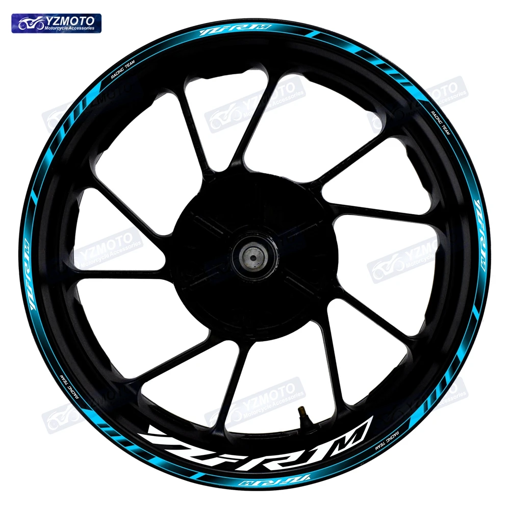 Motorcycle Reflective 17 Inch Wheel Stickers Racing Rim Stripe Tape Hub Decal Motorbike Waterproof Decorate For YZF-R1M YZF R1M 5