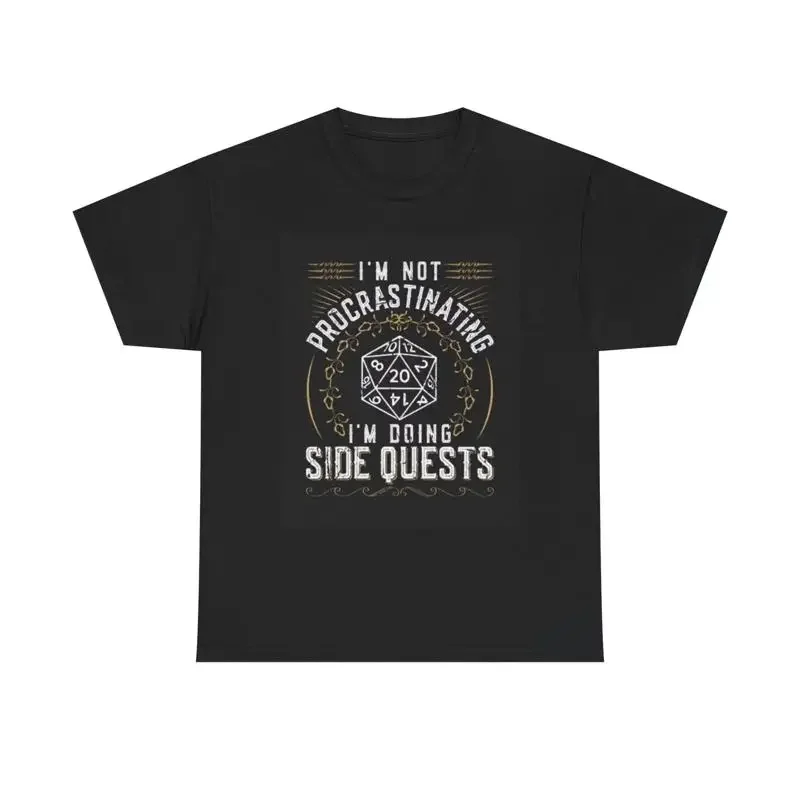 Doing Side Quests T Shirt Funny Retro Heavy Cotton