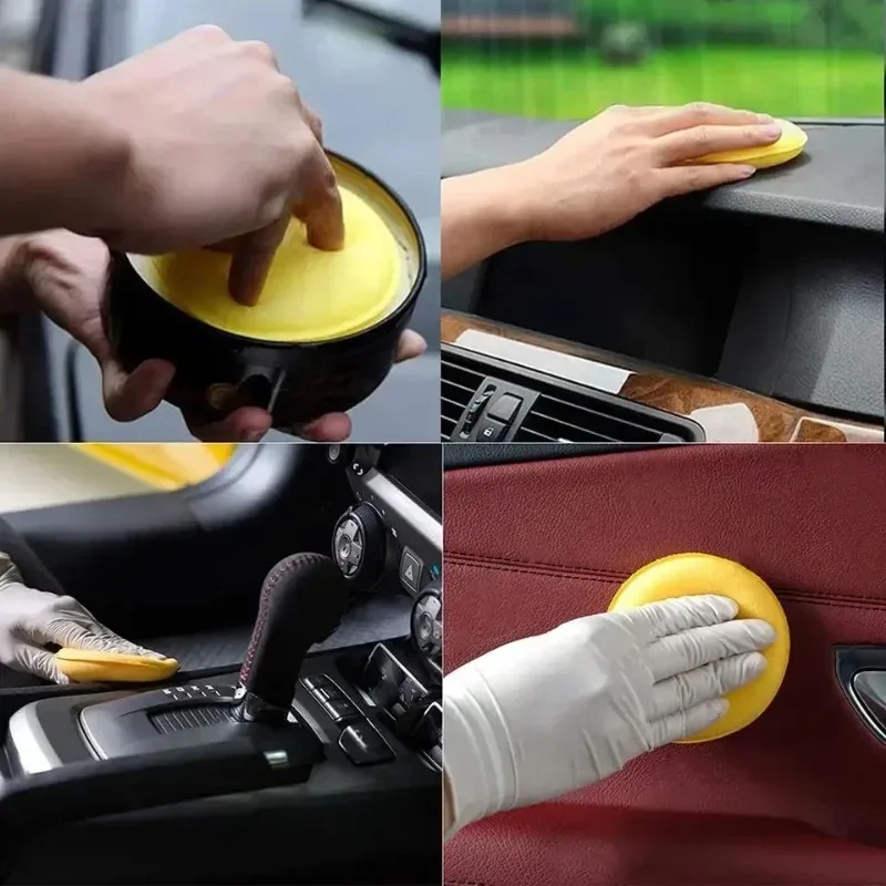 6PCS Car Care Foam Wax Applicator Pad - Hand Waxing Cleaning Detailing Polish Sponge for Auto