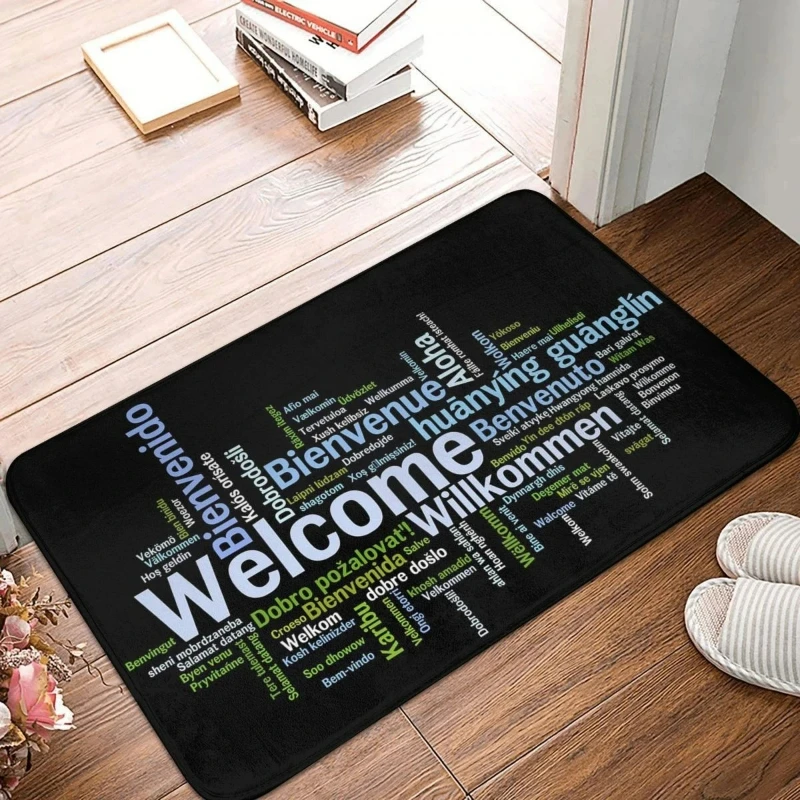 Welcome Letter Door Mat Non-slip Carpet Bedroom Entrance Doormats Home Decoration Washable Kitchen Bathroom Balcony Floor Rug