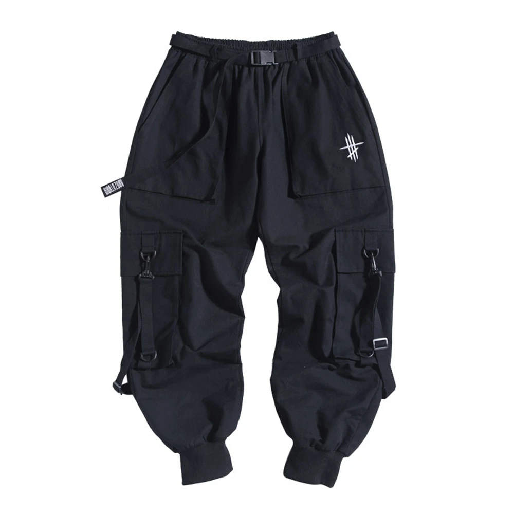 AOGZ Hip Hop Techwear Cargo Pants Men Streetwear Harajuku Tactical Pants Trousers Jogging Pants Loose Casual Sweatpants Black