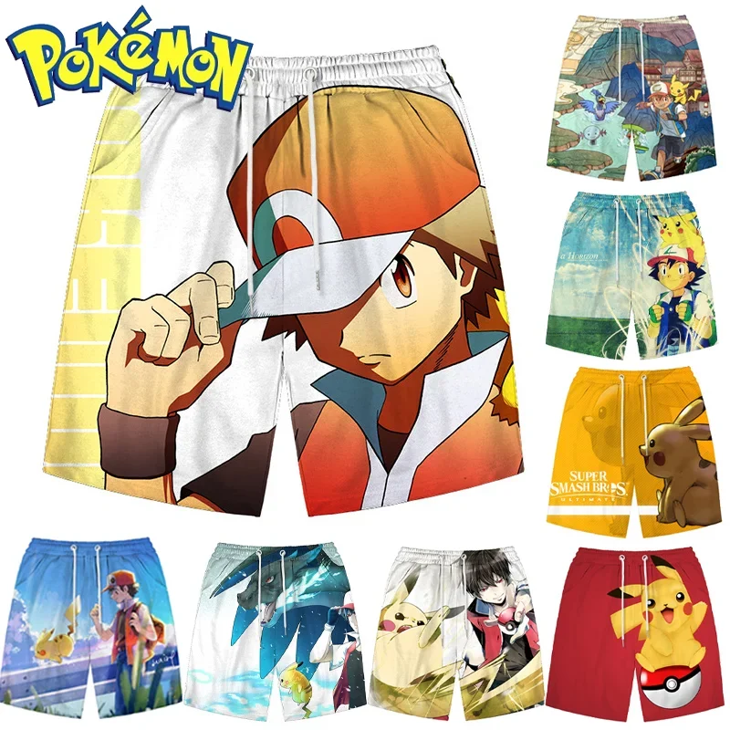 Pokemoned Boy Swimwear Shorts Male Swimming Trunks Swimsuits Man Surf Beach Swim Sports Pants Board Mesh New Summer Clothing