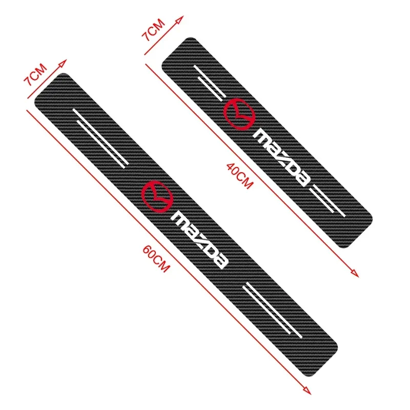 4pcs Carbon Fiber Car Sticker Auto Door Threshold Scratch Waterproof For Mazda 3 CX3 CX5 CX8 MX30 MS MX5 BT50 ATENZA ATENZA R360