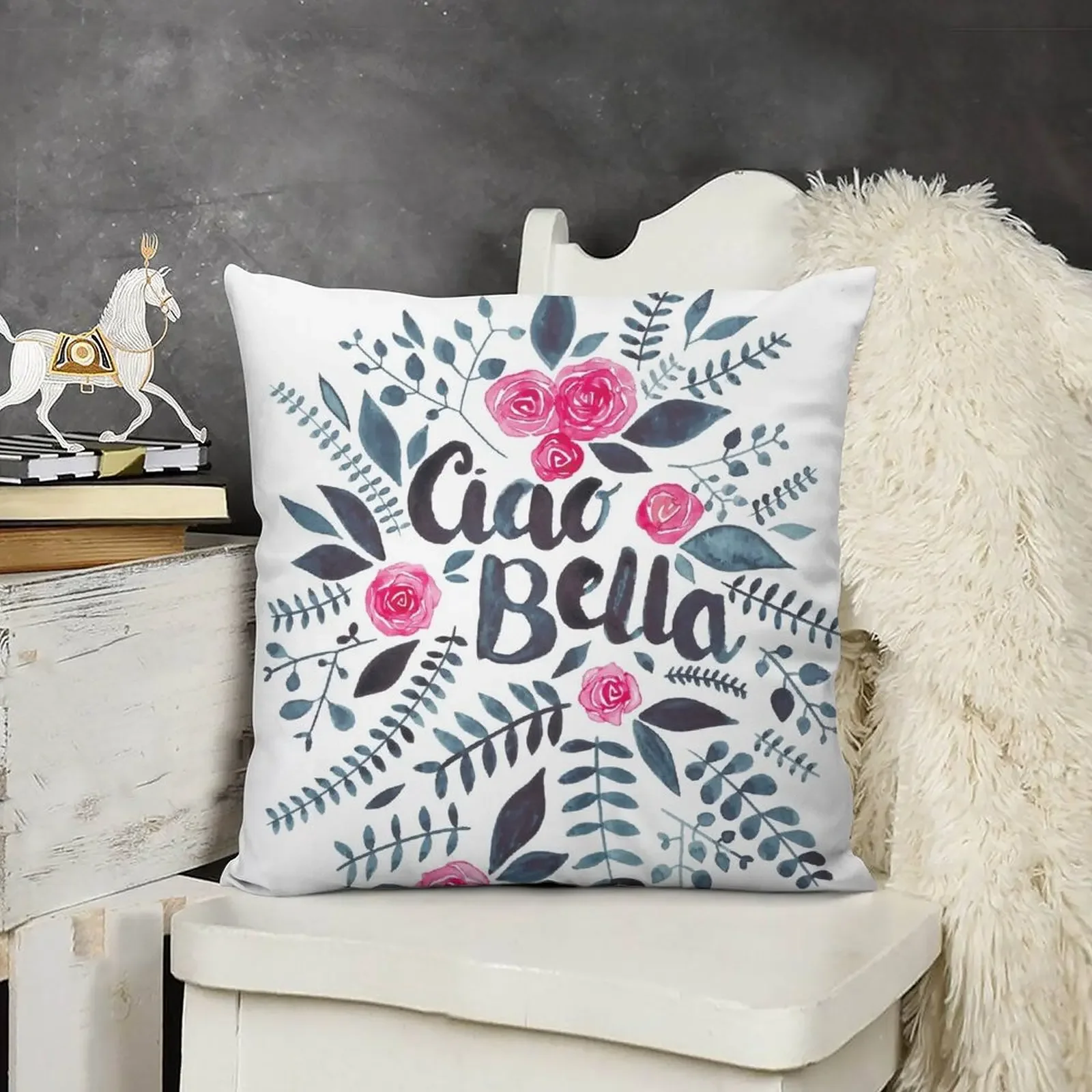 

Ciao Bella! Throw Pillow Anime Sofa Covers Luxury Cushion Cover Custom Cushion Photo pillow