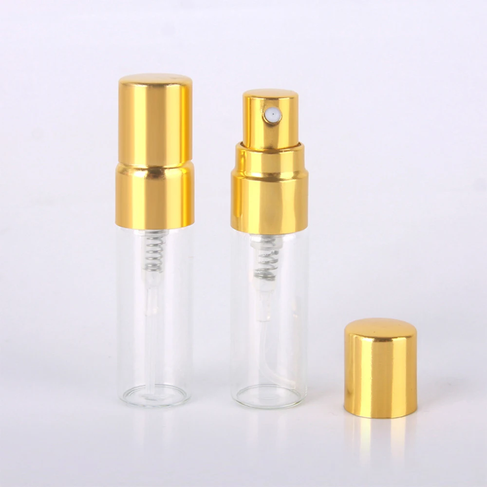 50 adet 100 adet 2ml 3ml 5ml 10ml örnek doldurulabilir parfüm şişesi boş Mini sprey şişesi parfüm şişeleri cam Atomizer konteyner