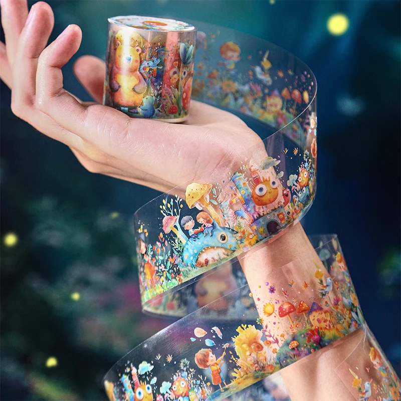 Journal GO 4x200cm Strange Fairytale World PET Tape Collage Material DIY Calendar Greeting Card Photo Frame Scrapbooking Decals