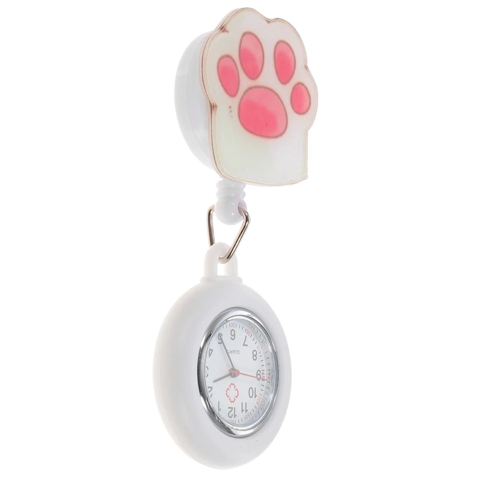 

Silicone Nurse Clip-on Pocket Watch Large Dial White Medical Watch for Doctors Nurses Portable Quartz Movement Timepiece