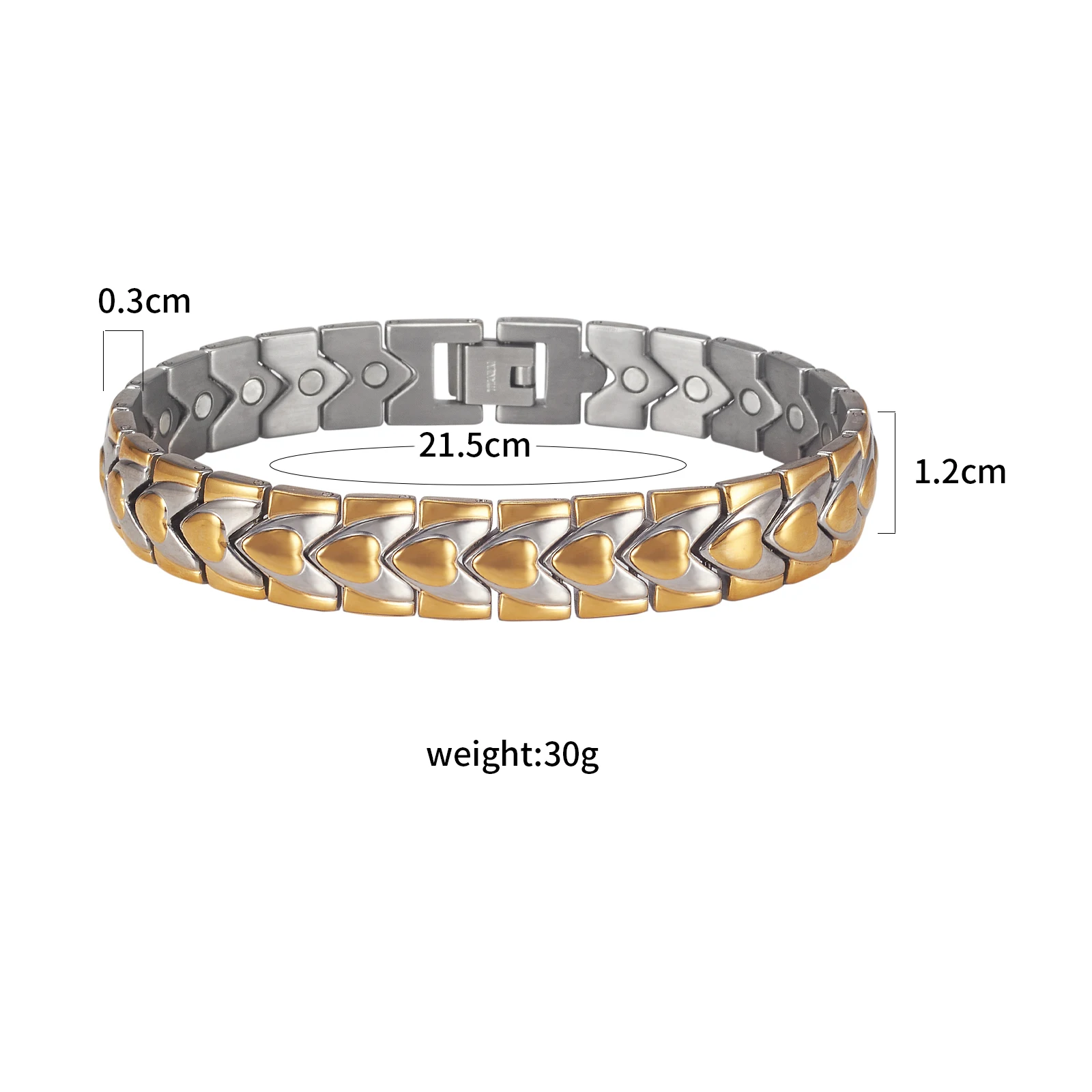 Wollet Stainless Steel Magnetic Bracelet for Women,Steel Bracelets with Magnet Jewelry Gift Adjustable