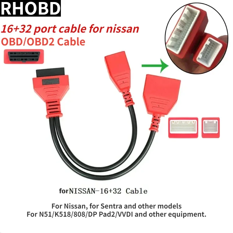 

Лучший диагностический кабель-адаптер шлюза 16 + 32 подходит для/NissanV16 для 16-контактных кабелей Sylphy и можно использовать без пароля