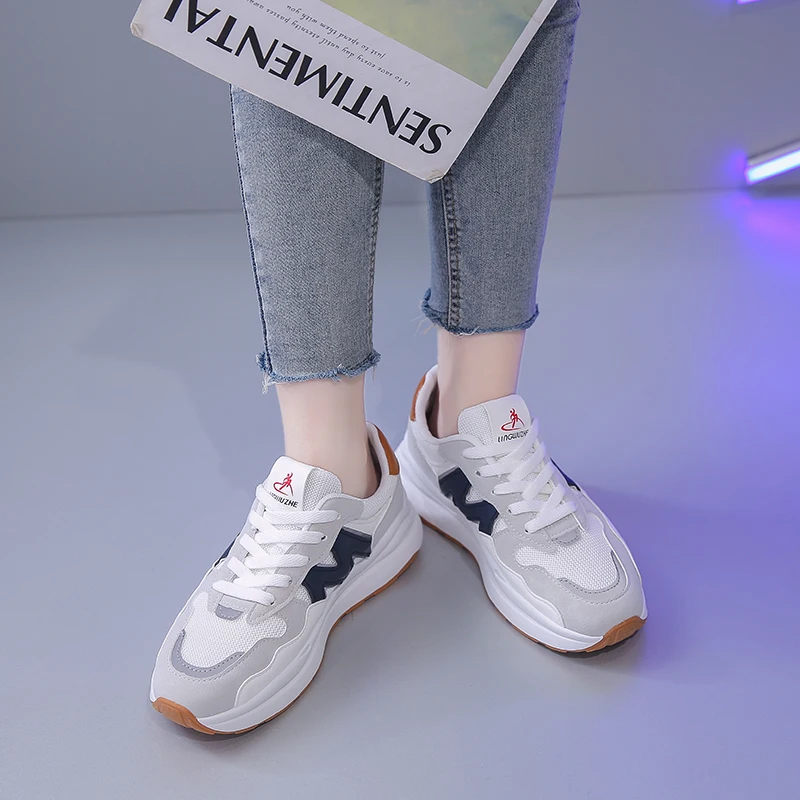 Tenis Feminino New Women Tennis Shoes Fashion Platform Sneakers Women Breathable Lace-up Casual Sports Shoes Woman Jogging Shoes