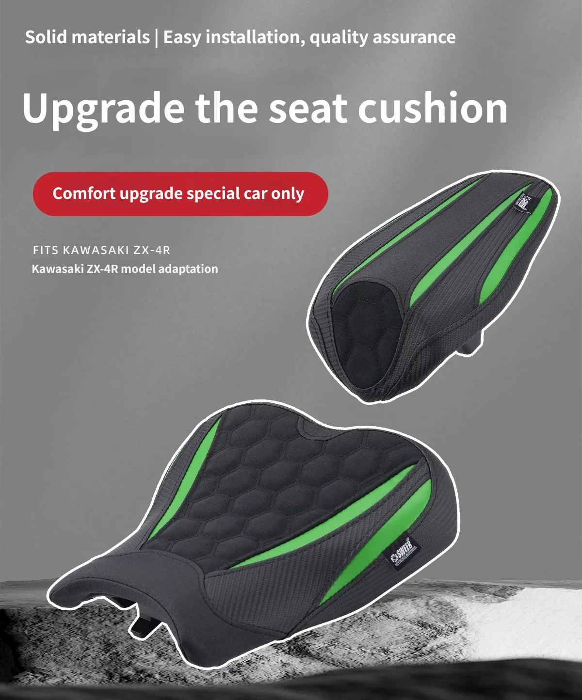 For Kawasaki ZX-4R 2023-2025 Modified Comfort Seat Cushion – Front & Rear Seat Assembly