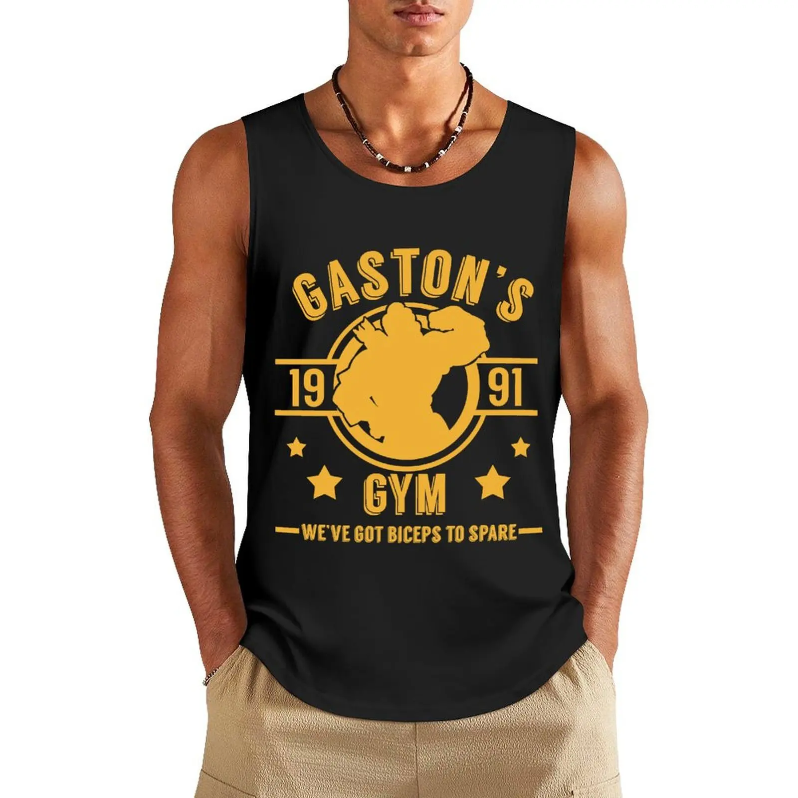 Gaston's Gym (Red And Yellow Version) Classic Tank Top gym clothing men Bodybuilding shirt men gym men clothes