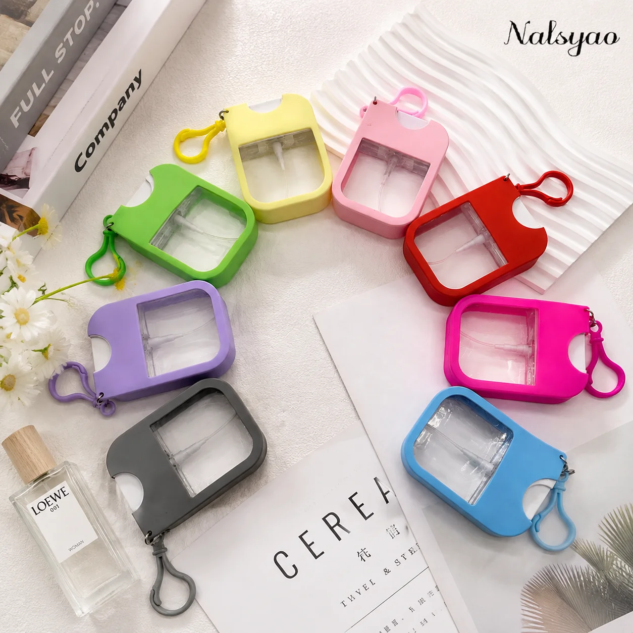 Wholesale 45ml Mini Carded Framed Perfume Travel Portable Colorful Spray Bottle Refillable Hand Sanitizer Container
