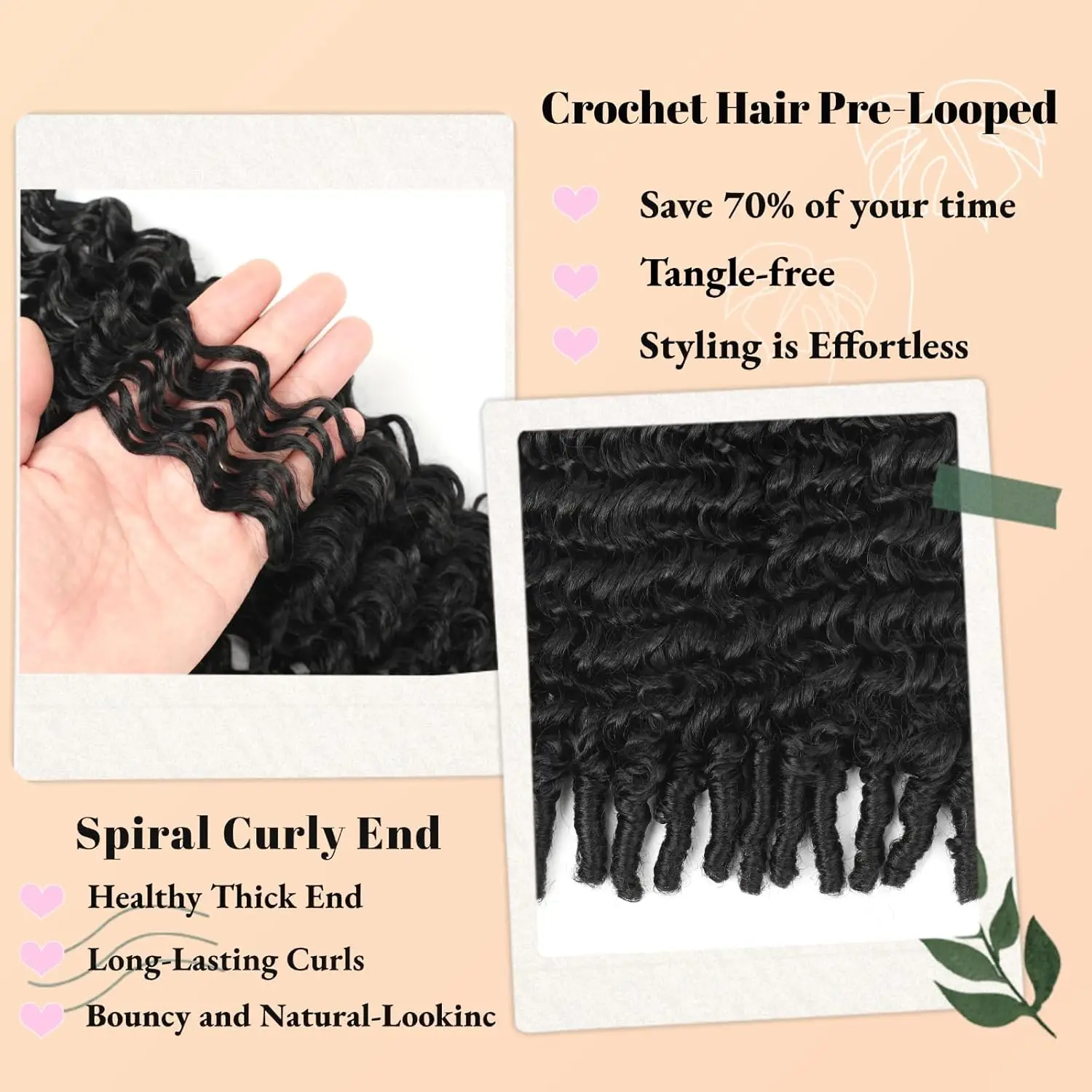 1/8 Packs Burmese Curly Crochet Hair 18 inch Knotless Pre-Separated Crochet Hair With Spiral Curl Synthetic Hair for Black Women
