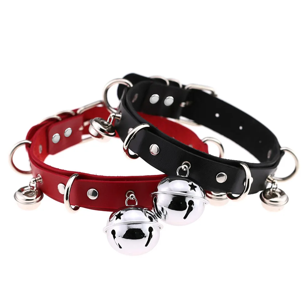Cosplay Collar Personalized New Leather Bell Collar Role Play Exaggerated Neck Wholesale