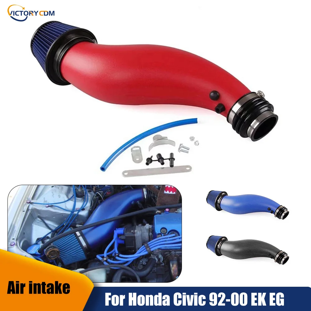 Car Air Intake Pipe For Honda Civic 92-00 EK EG Air Filter Intake Pipe Black Red Blue Real Carbon