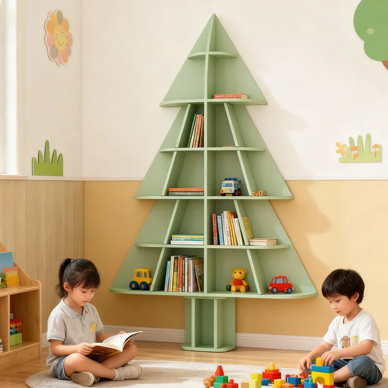 

Tree bookshelf Kindergarten children's picture book storage School theme library