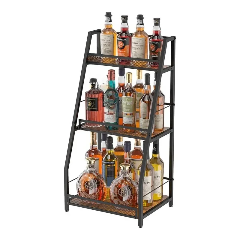 Rural wooden wine rack, multi-purpose multi-layer storage rack, seasoning kitchen rack
