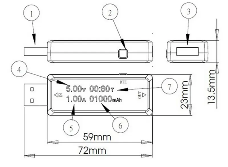 Misuratori di tensione tensione tensione di corrente capacità Tester batteria USB Volt tensione di corrente caricatore medico capacità Tester Tester