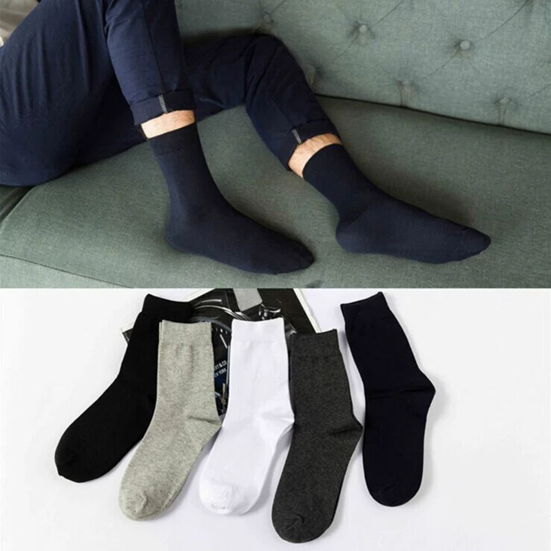 Solid Color Socks Cotton Men Fashion In Tube Socks Winter Male Casual Business Breathable Socks Male Sock Meias Calcetines Male