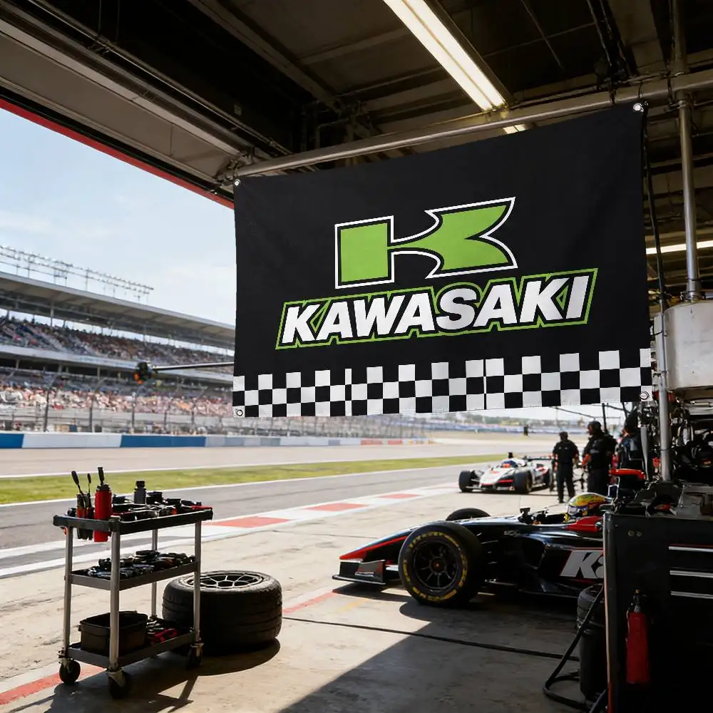 

For KAWASAKI Flag Brushed Polyester Sublimation Printing Durable Hanging Flag For Home Decor Event Graduation Gift